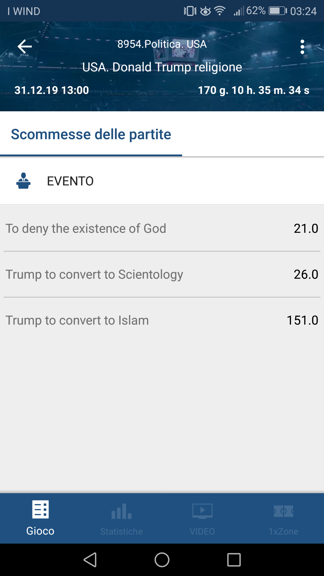 Le scommesse ,quelle belle. La serie #5 Ma un Trump islamico?