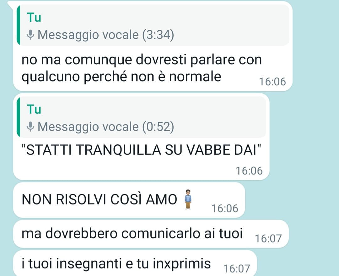 Il problema è che a me sembra di inventarmi i problemi 