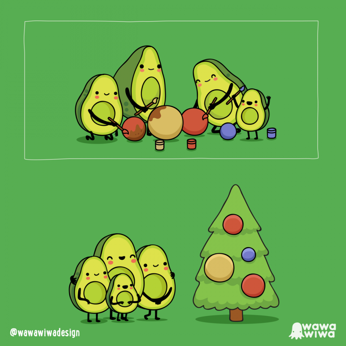 Ecco, bambini, come gli avocado festeggiano il Natale 