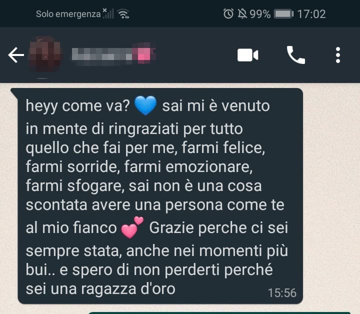 Lei mi ha fatto piangere ancor di più. 