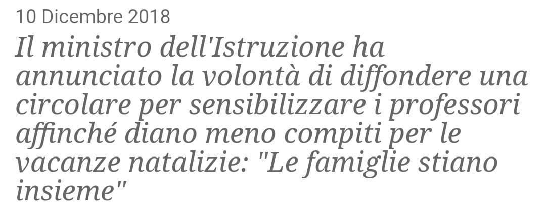 Meno compiti durante le vacanze di natale ?