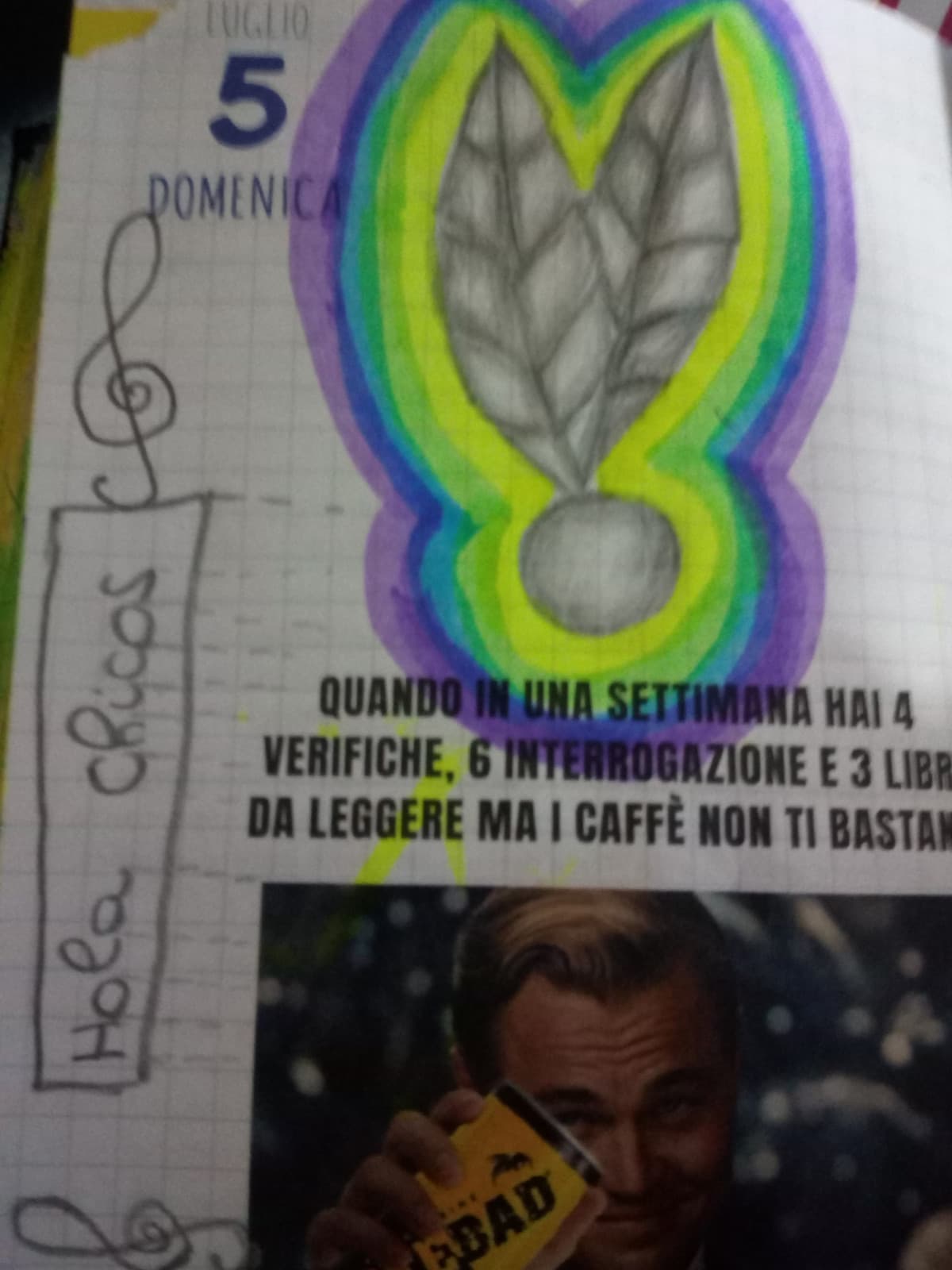 Io che faccio disegni a caso durante l'ora di italiano