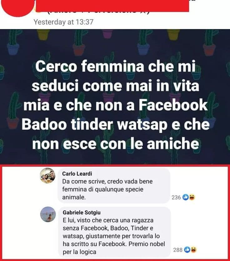 Nel dubbio contattatelo su Facebook 