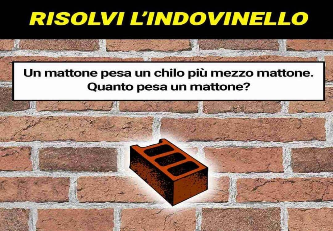 E la risposta esatta è 2 chili! 