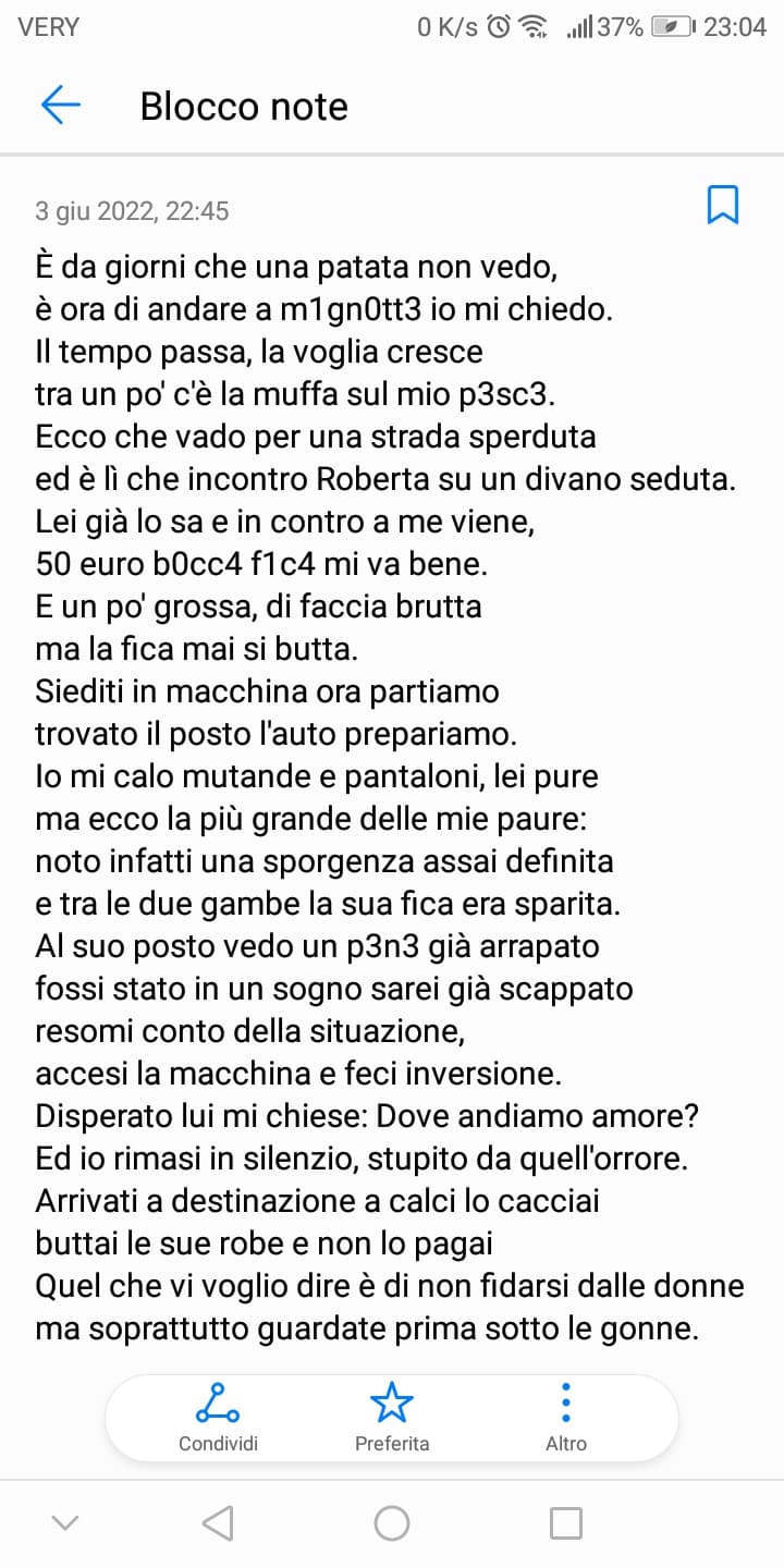 Poesia non molto bella