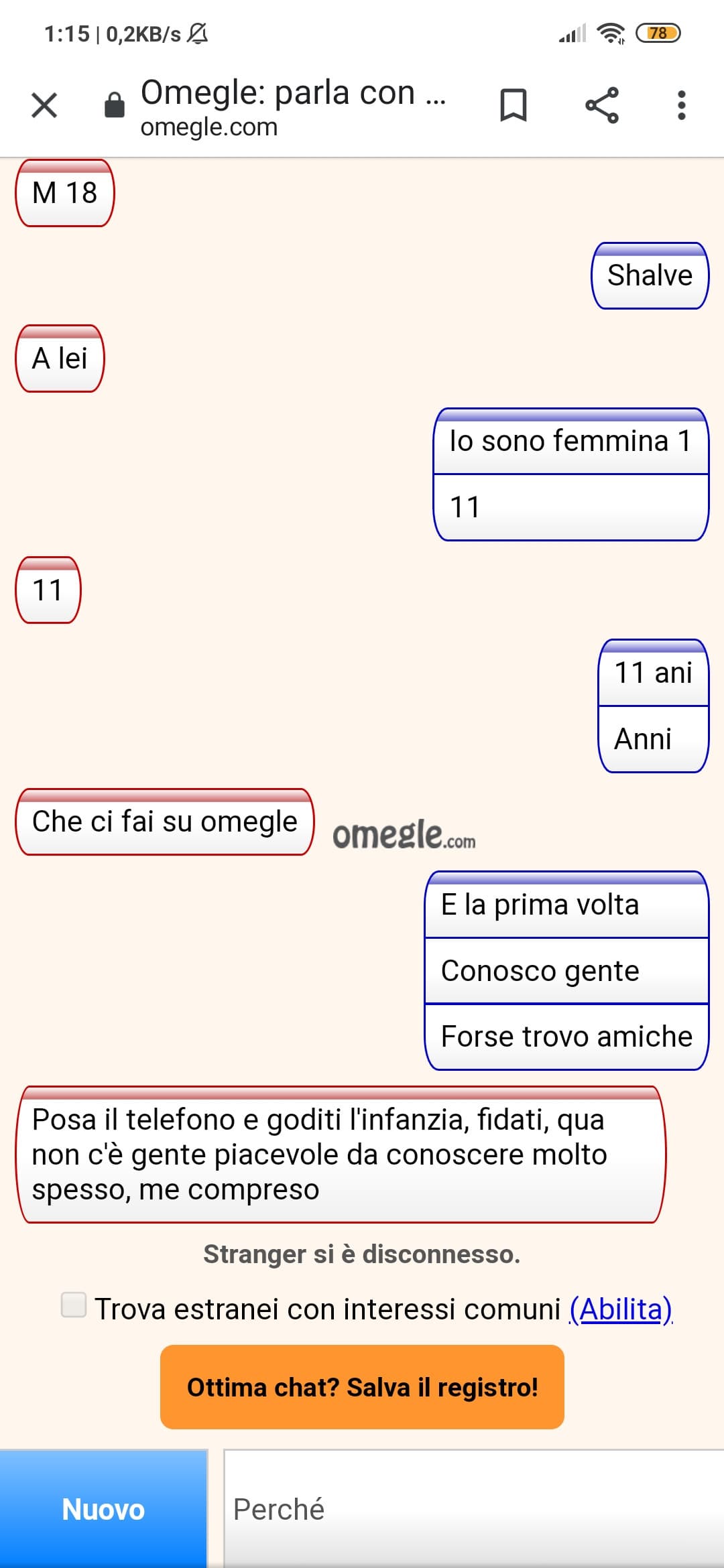 MA VERAMENTE! FINGO DI ESSERE UNA BAMBINA DI 10 ANNI E GUARDATE COSA MI SCRIVE!!!!