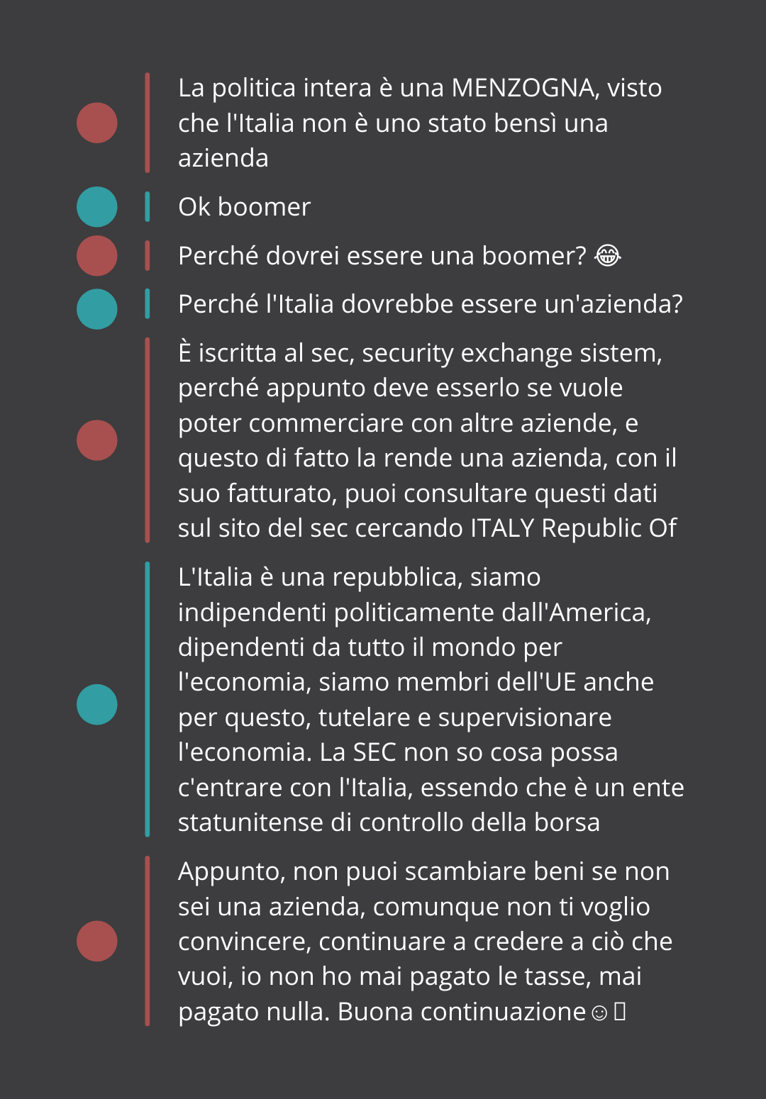 Volevo condividere con voi questa perla (io sono quello blu).