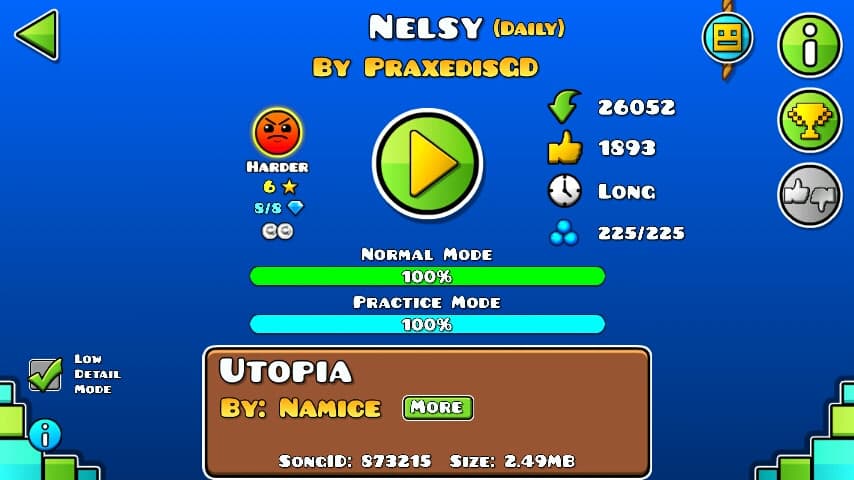 Nelsy 100%; By PraxedisGD; (Difficoltà: Harder 6?); (Grado: Normal)