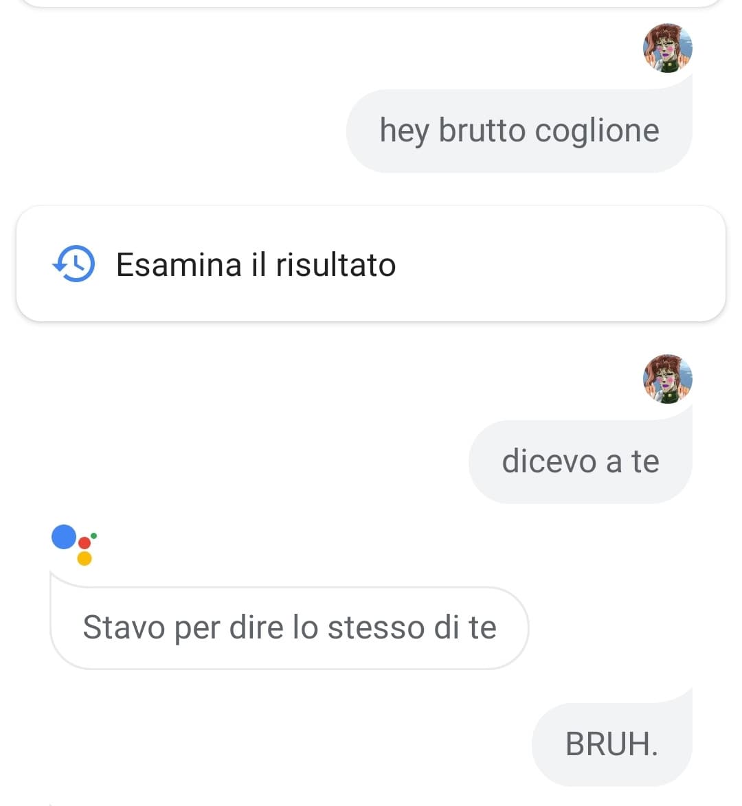 Ok che assistente google ha già rotto, però questa risposta merita 