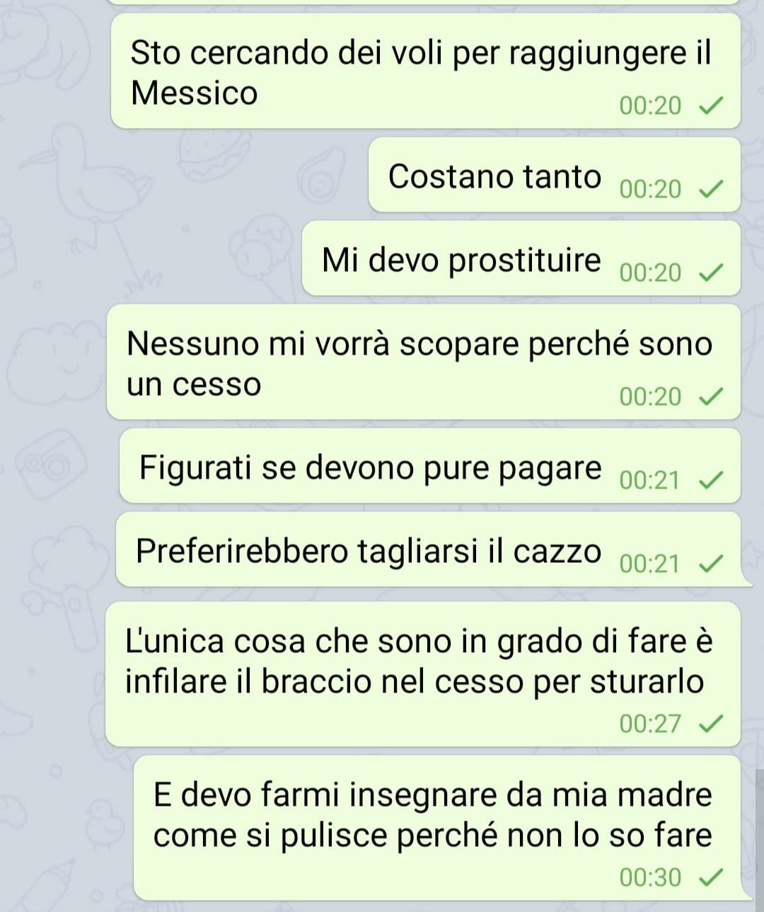 Ho mandato questi messaggi in seguito a ben 9 foto mentre piango ad una mia amica perché ho saputo che il mio ragazzo ha fatto amicizia con una ragazza e si sono scambiati i numeri??