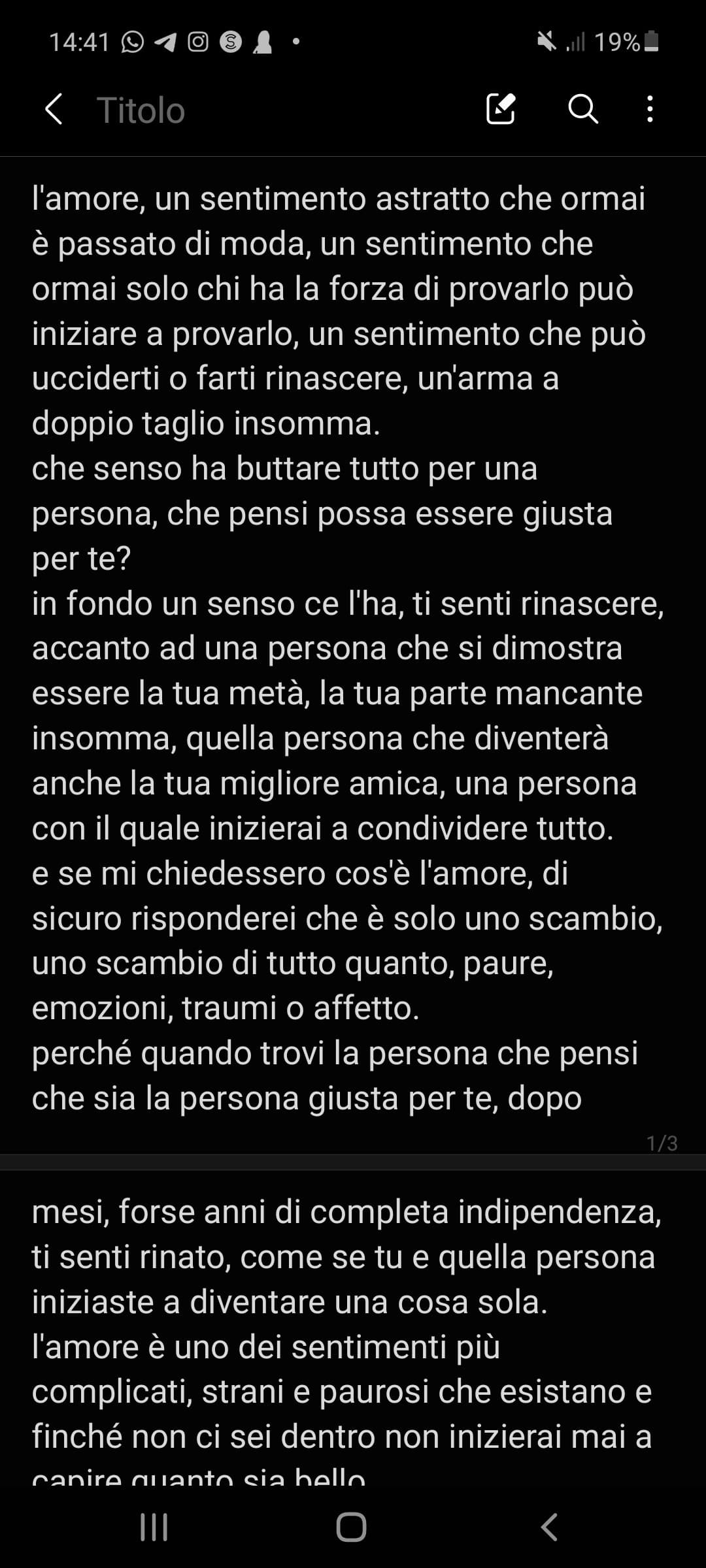 mi ricordo di quando ci siamo visti per lasciarci e gli ho fatto leggere questa cosa che gli avevo scritto nei mesi più belli di relazione. mi hai tradita e rimpiazzata F, but i hope u are ok