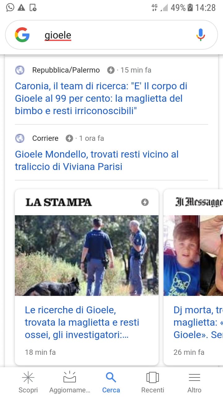 Vi condivido un po' di cronaca