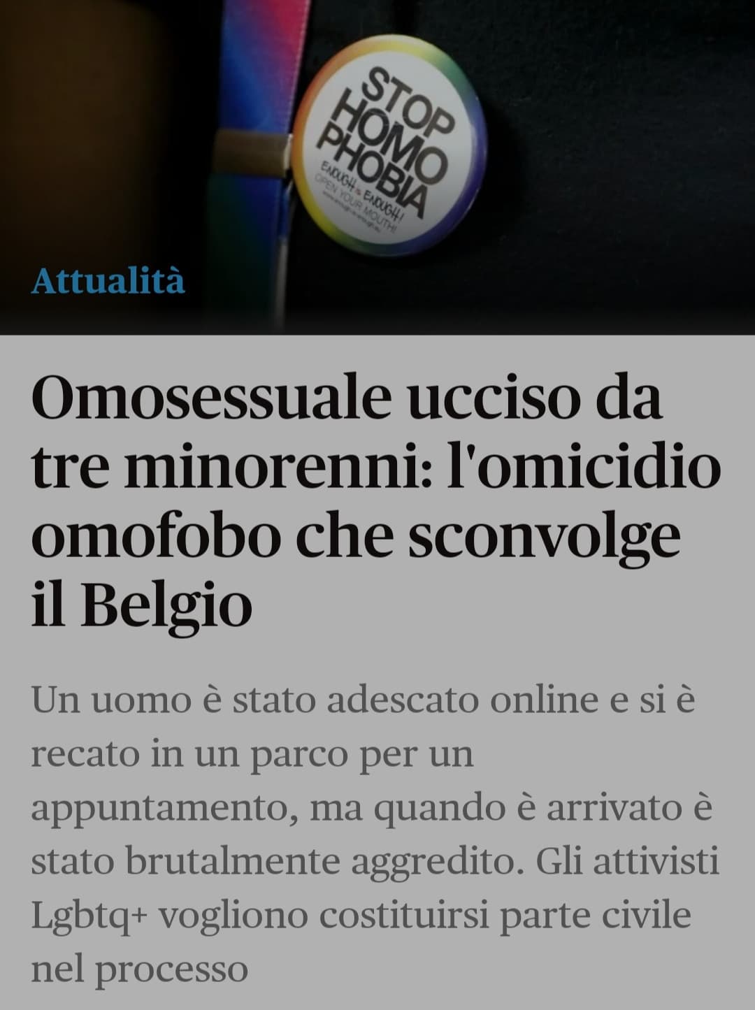 L'omofobia non esiste più cit. 