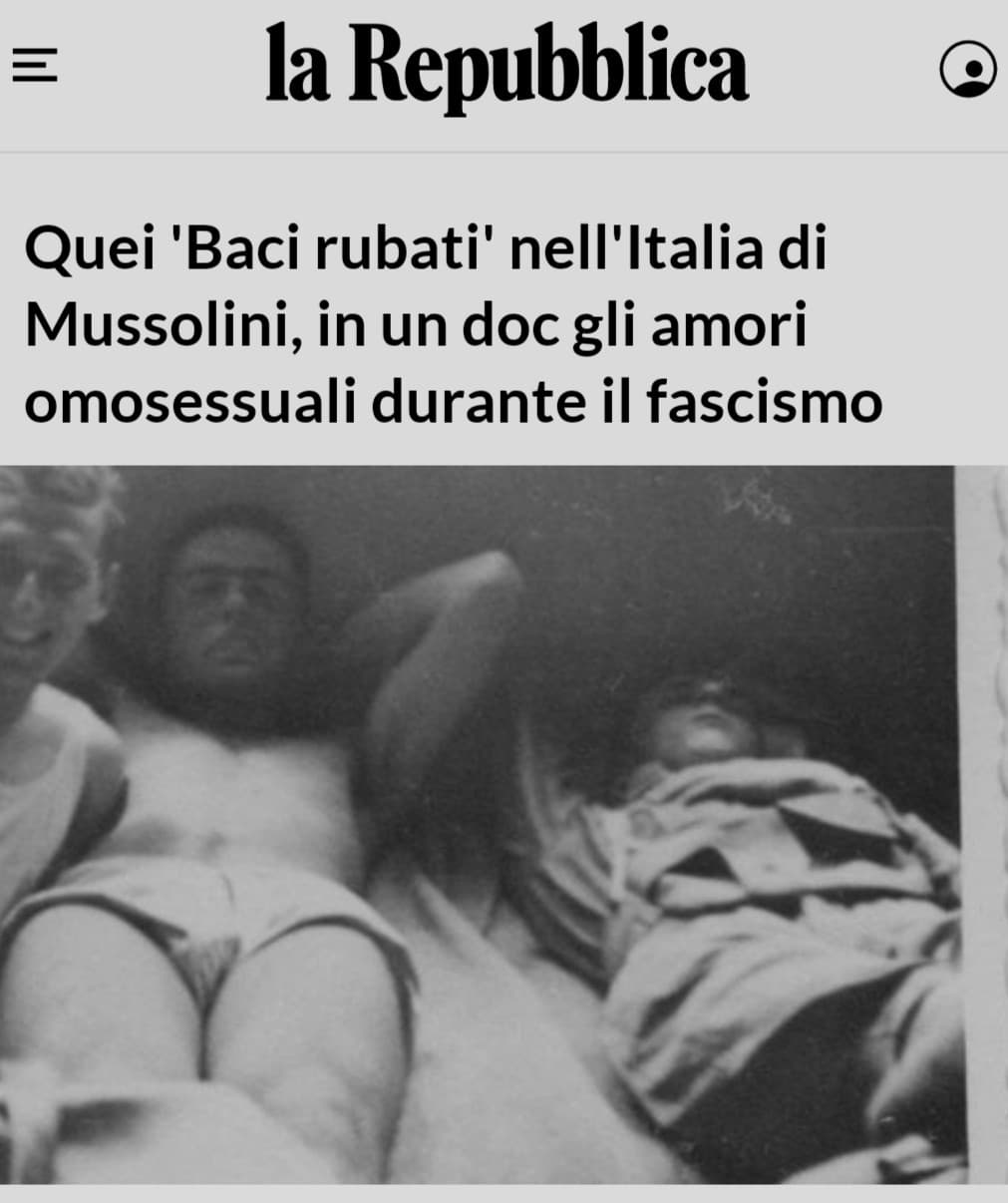 Ecco Mussolini a sbagliato qui, invece di mandare gli omosessuali nei campi di lavoro forzato io al posto suo gli avrei mandati nei centri psichiatrici per curarli ?