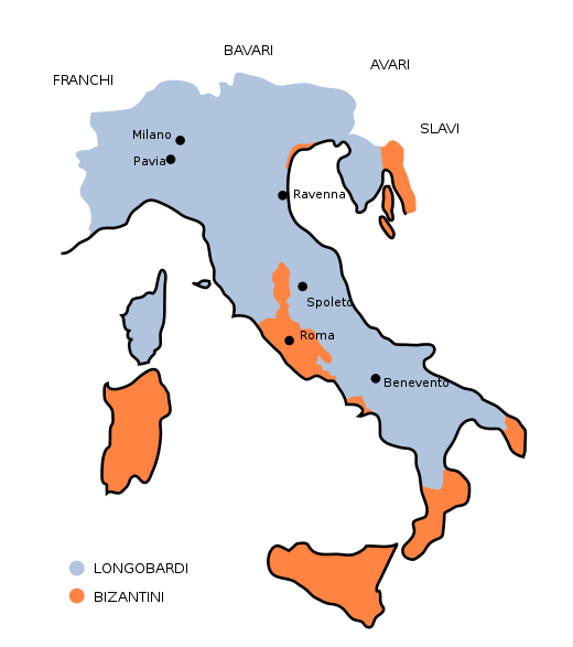 Italia(parti blu) in un momento storico del medioevo ; solo a me non dispiacerebbe un'Italia del genere?