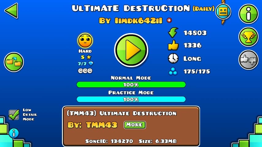 UlTimAtE DesTruCtioN 100%; By Iimdk642iI; (Difficoltà: Hard 5?); (Grado: Normal)