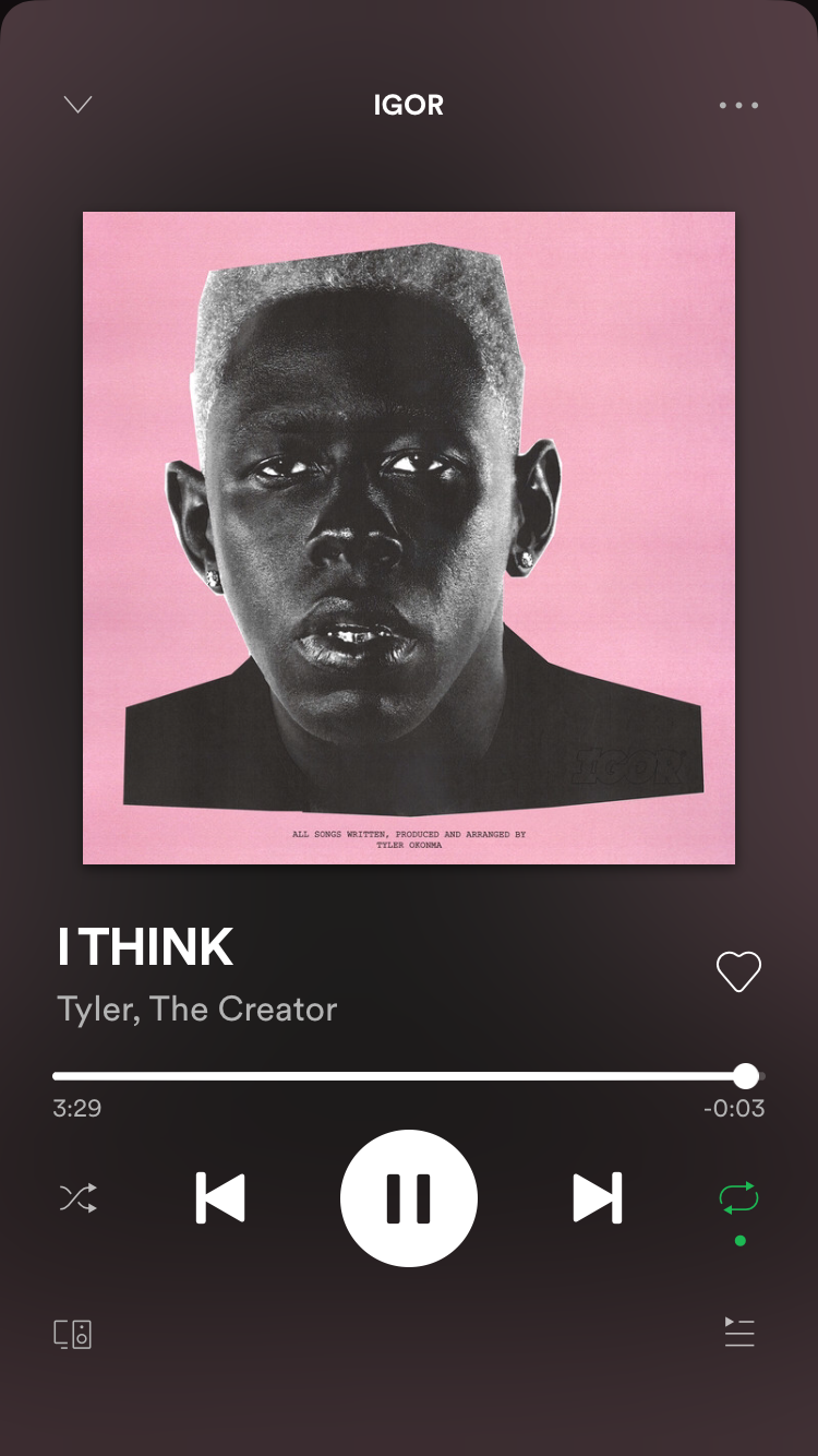 Penso di essere alla nona canzone. Beh ecco qui “I THINK” brano dell’album IGOR, uscito quasi un anno fa. 