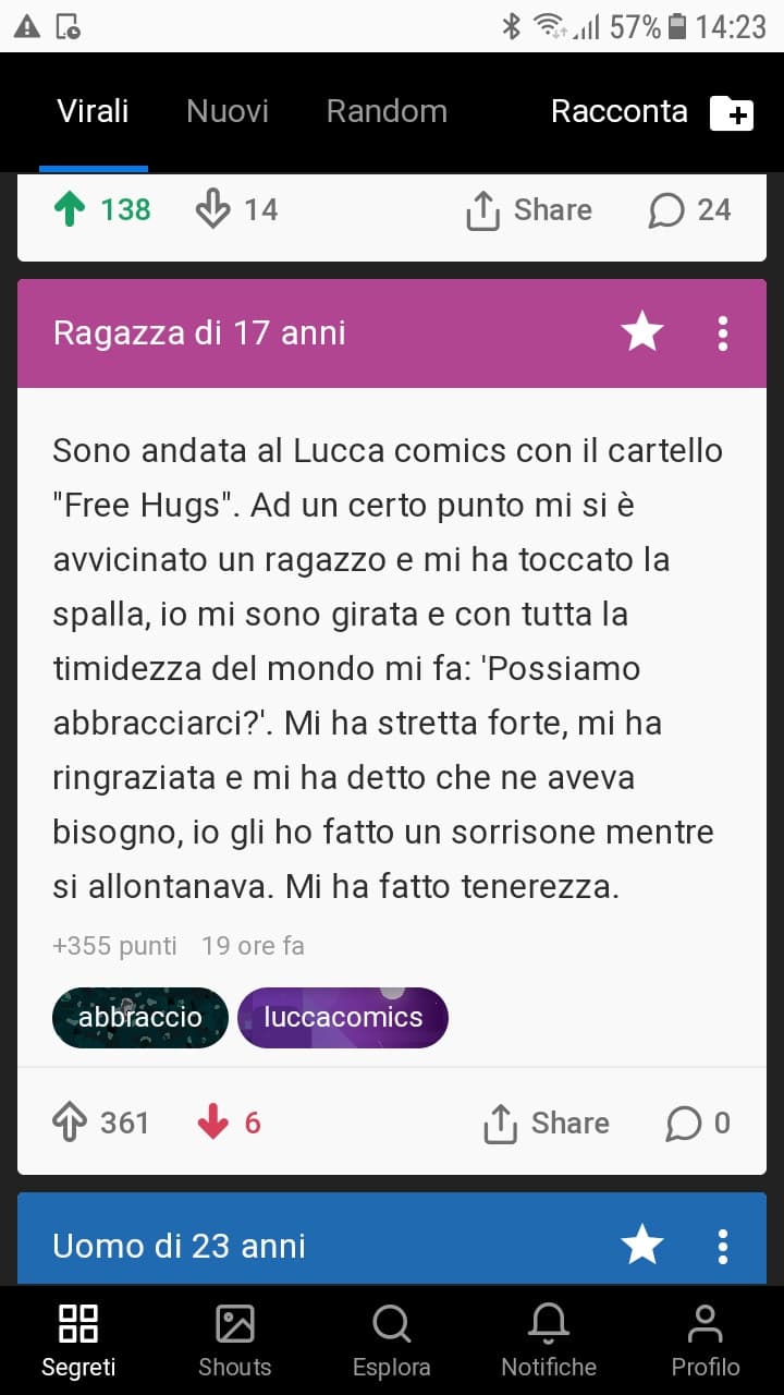 Sarò io strana, ma questo segreto l'ho già letto 2 mesi fa, me lo ricordo benissimo, mi ricordo che nei commenti la ragazza chiedeva un modo per trovare il tizio.