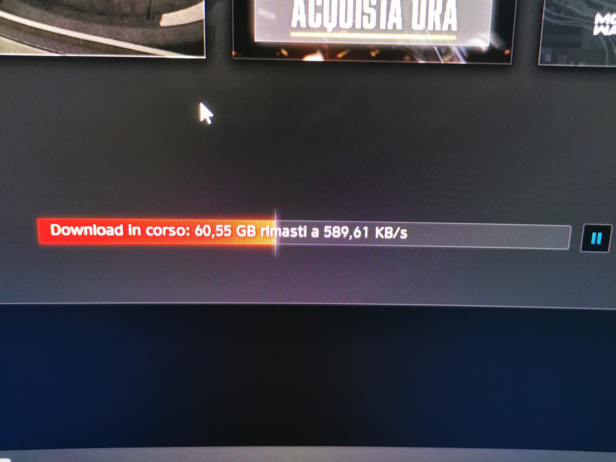 Sto scaricando COD Warzone da 24 ore esatte ed è tipo a metà ?