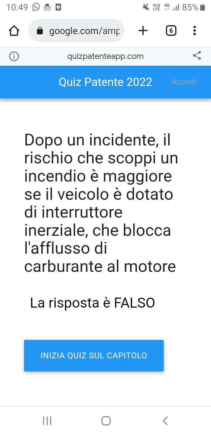 Esercitandomi per la patente mi sono imbattuto in sta domanda, chi cazzo l'ha mai saputa questa? Io no e infatti l'ho cannata.