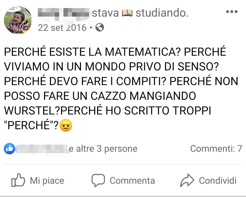 io nel 2016, tralasciate wurstel