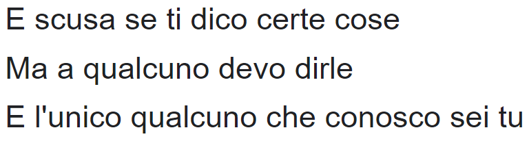 Tutto il giorno in testa questi tre versi