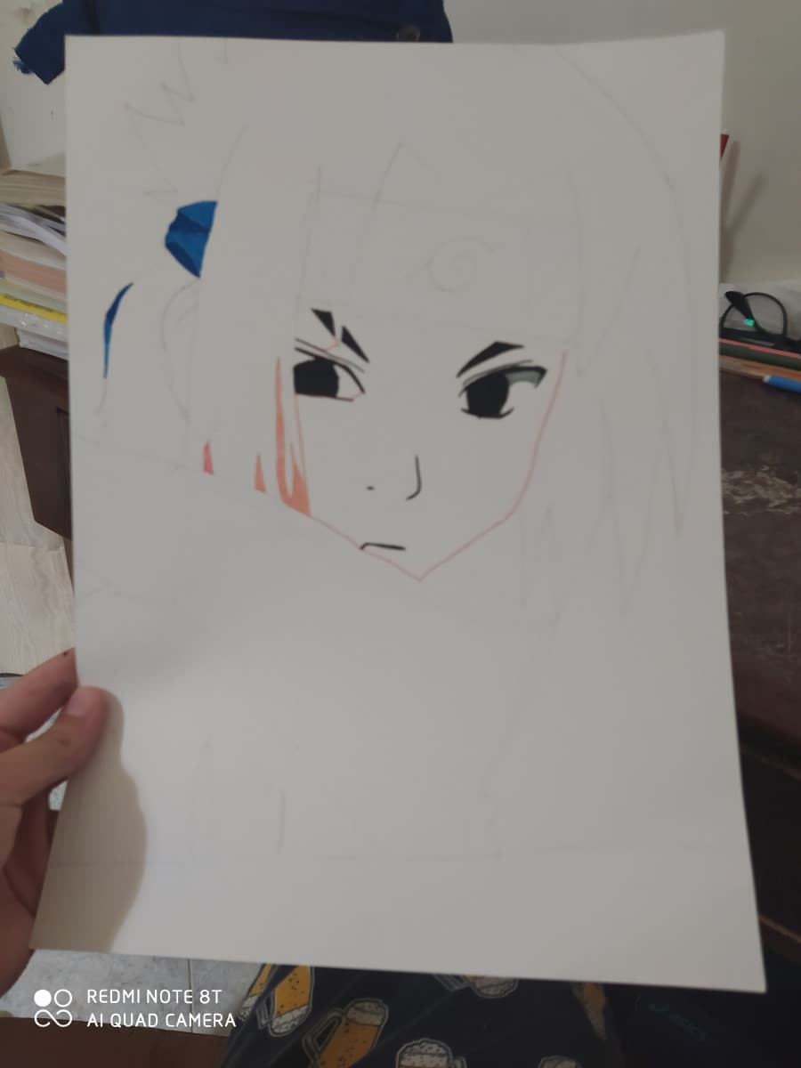 Inizio disegno di sasuke