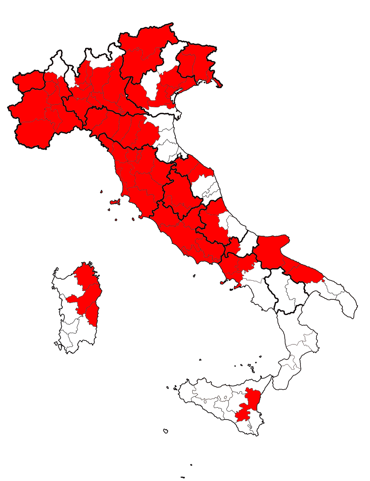 Provincie italiane in cui sono stato