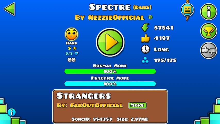 Spectre 100%; By NezzieOfficial; (Difficoltà: Hard 5?); (Grado: Normal)