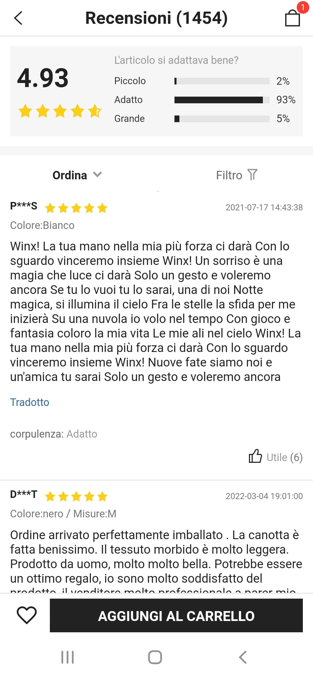 Nessuno: Le recensioni di Shein: