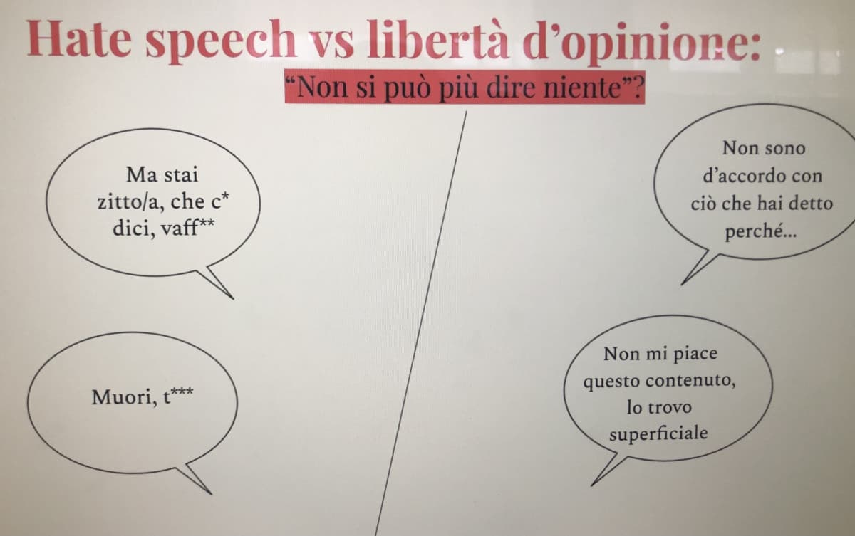 Qui non è molto conosciuta la differenza dato che certi utenti si nascondono nella libertà d’opinione per scrivere cattiverie