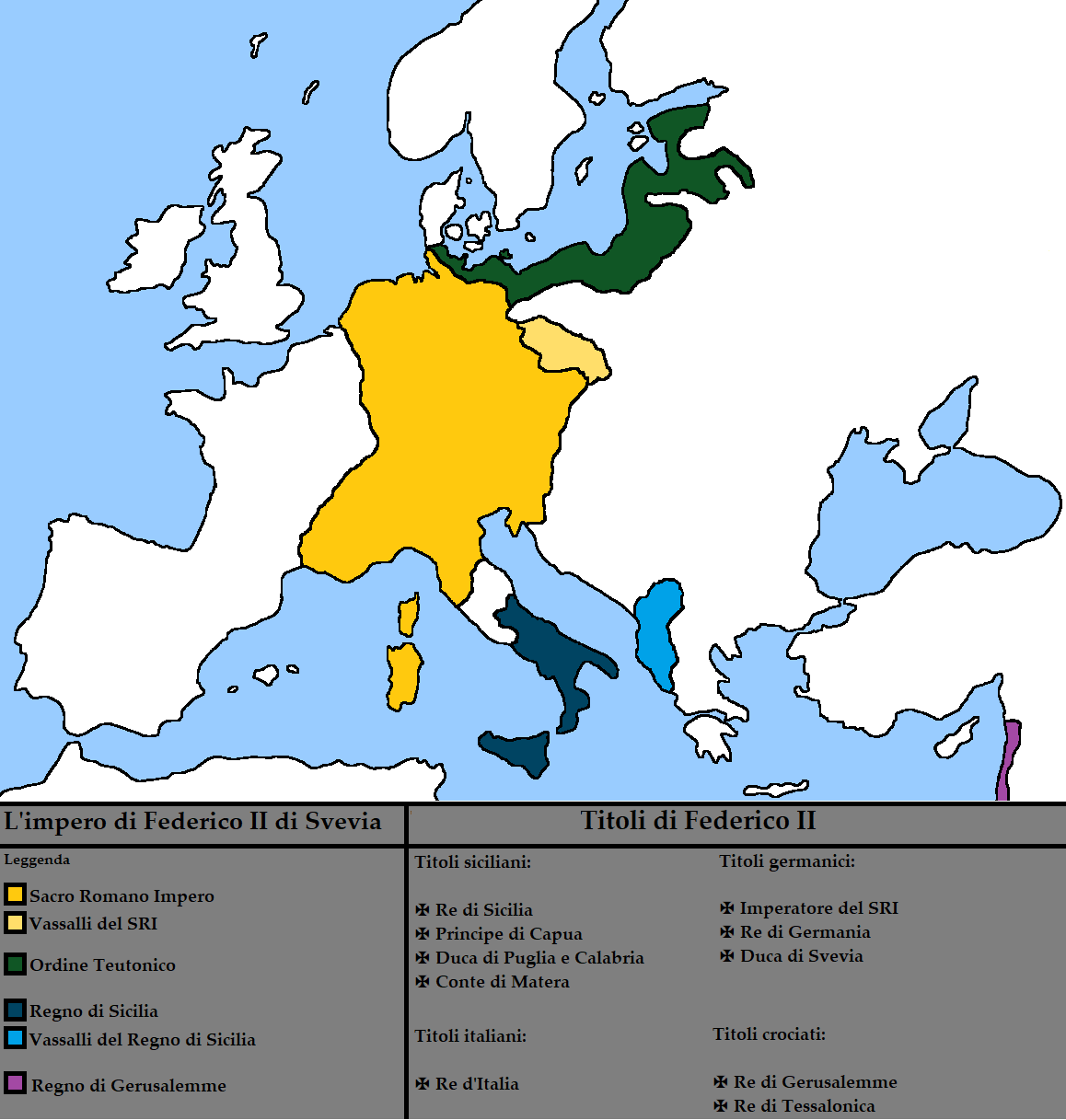 L'impero di Federico II di Svevia.