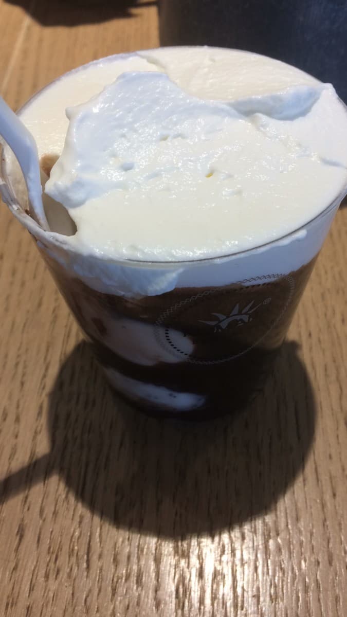 Affogato al cioccolato con panna fresca