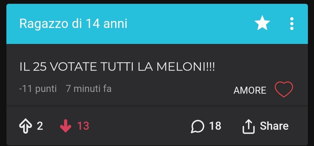 Mi dicono che votate tutti Meloni 