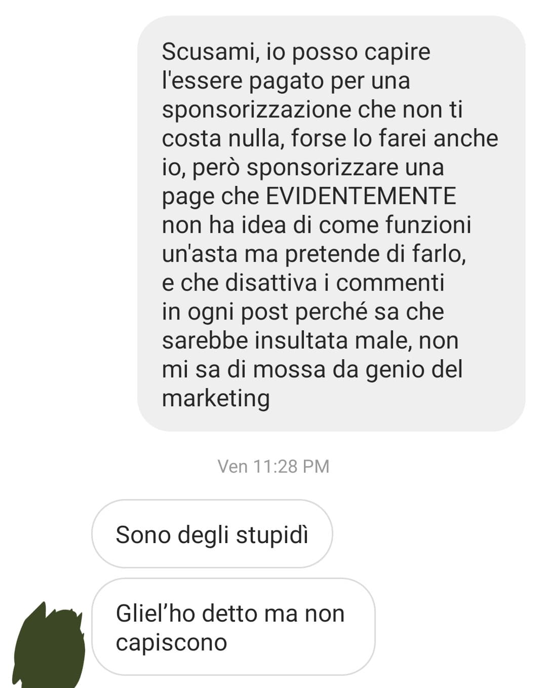 Questa è la risposta di una page che fa sia post che storie su Bidoo