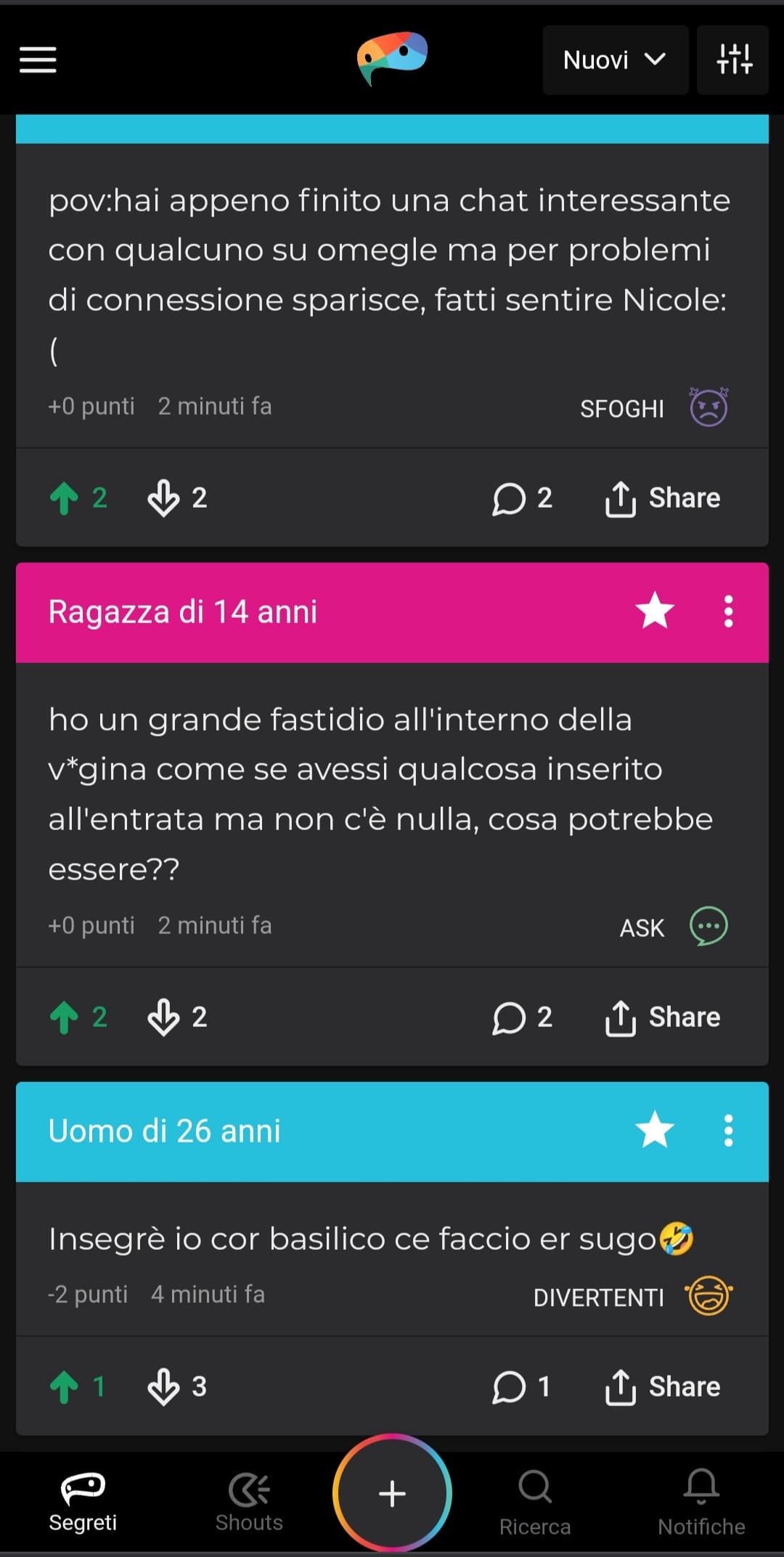 Sono tornati a mettere downvote ad ogni segreto sti due c*glioni