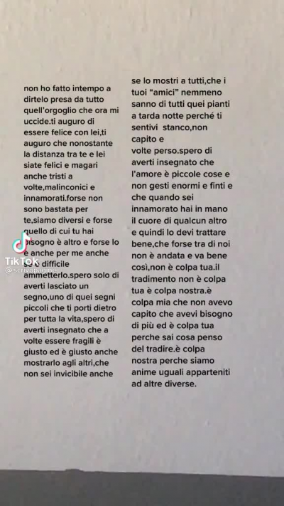 spero che un giorno ci rincontreremo e potremo parlare finalmente di tutto ciò che è stato...