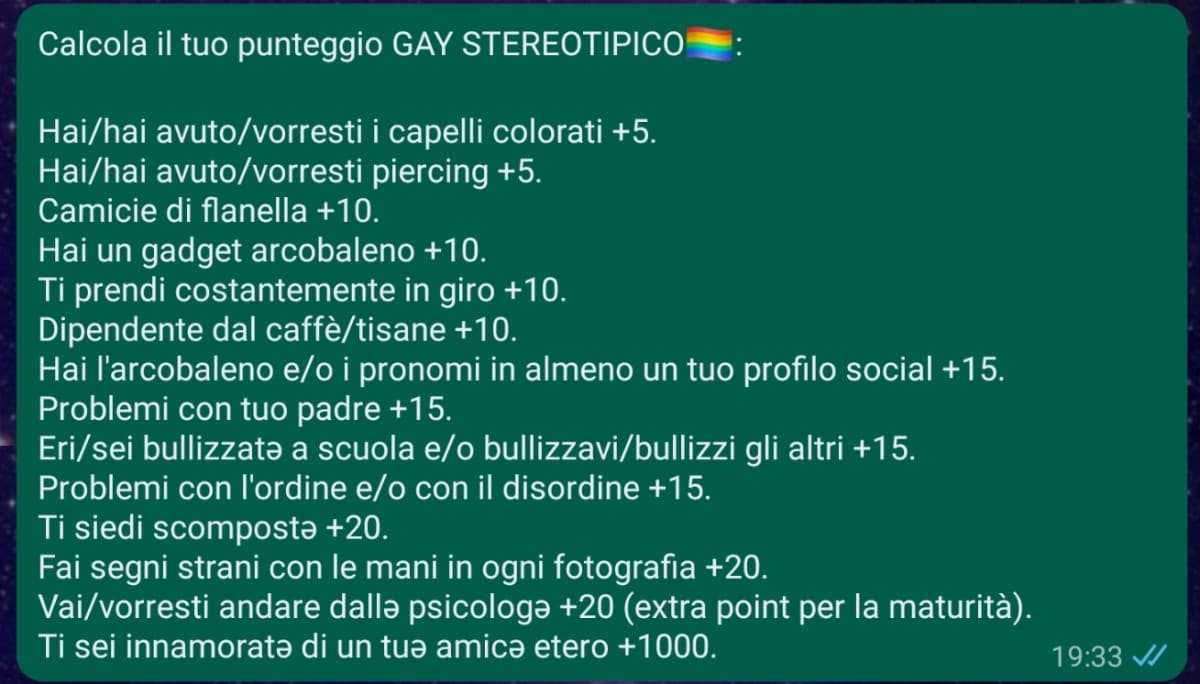 (Ragasonosolostereotipipercortesianoncacatercazzo) Fatemi sapere nei commenti il vostro punteggio??