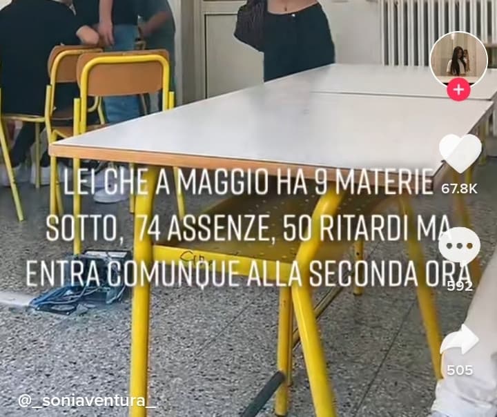 Adesso io non voglio fare il moralista, però tralasciando che vantarsi delle assenze e delle insufficienze non è il massimo, fai anche sembrare a chi guarda che qualcosa del genere sia figo...