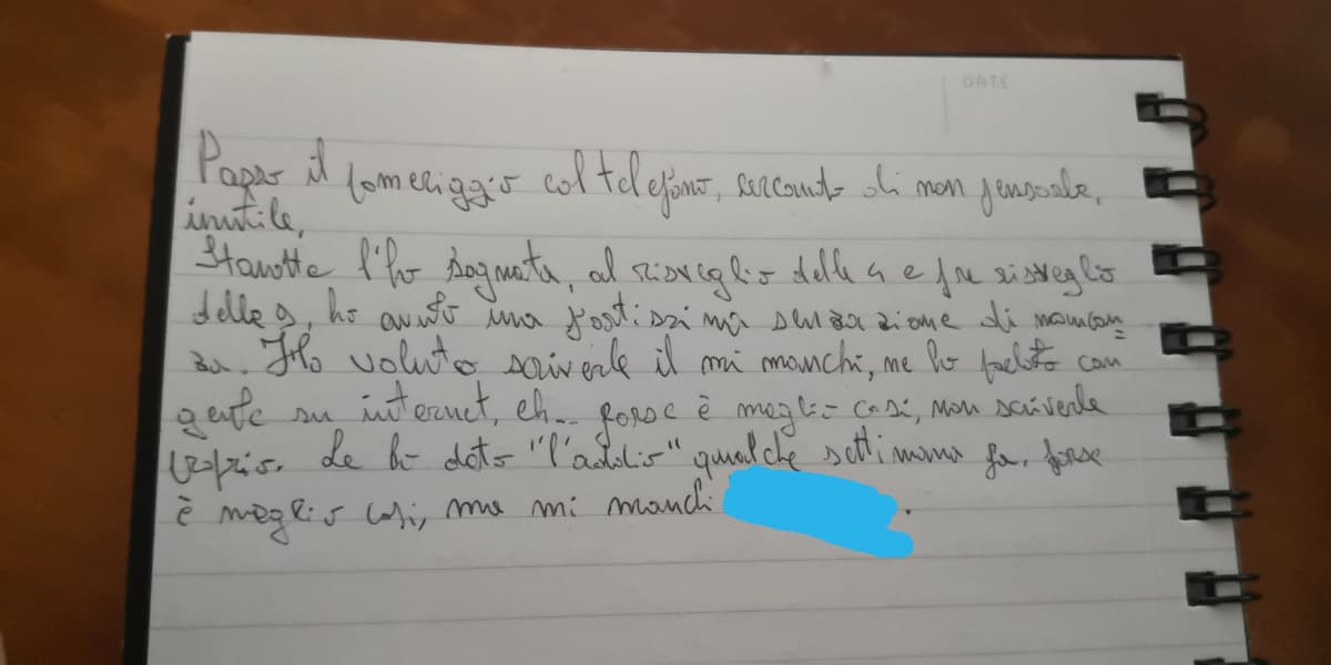 Non penso che ci capireste, ma volevo pubblicarlo, ora continuo a scrivere, scusate 