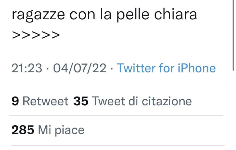 Mi serve la vostra opinione,
Per voi è razzismo questo?  Non vi dico cosa si sia scatenato su Twitter 