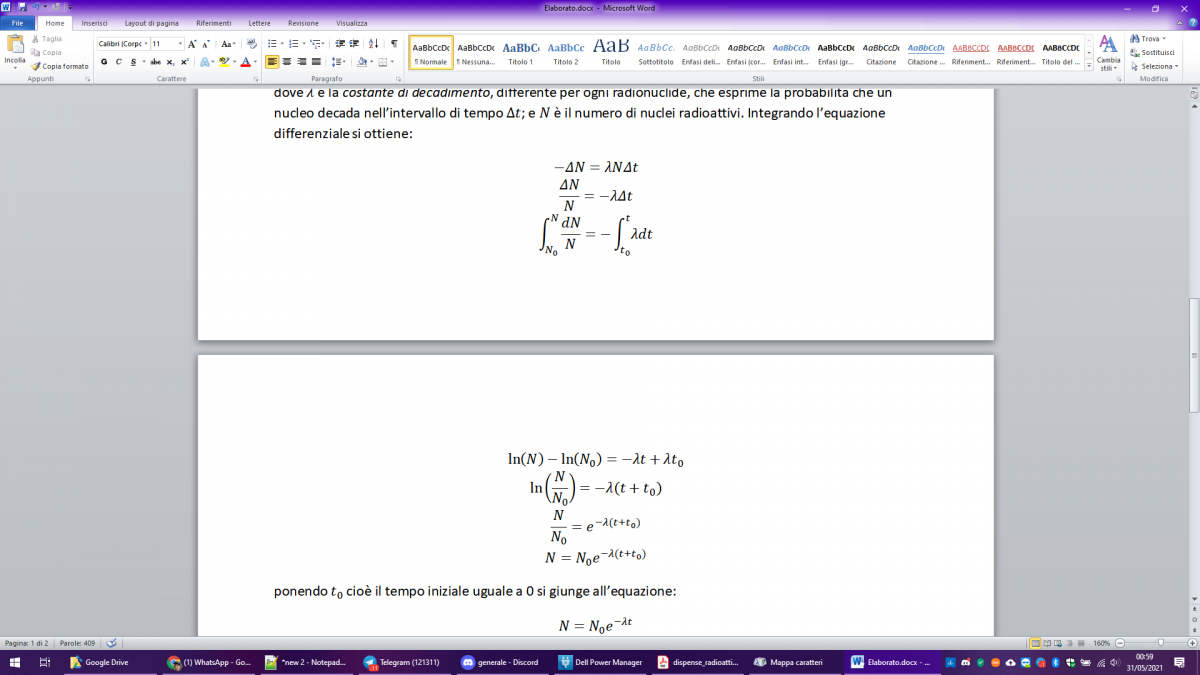 Il mio elaborato sta prendendo forma, anche se devo capire se è come vogliono i miei professori: domani chiedo