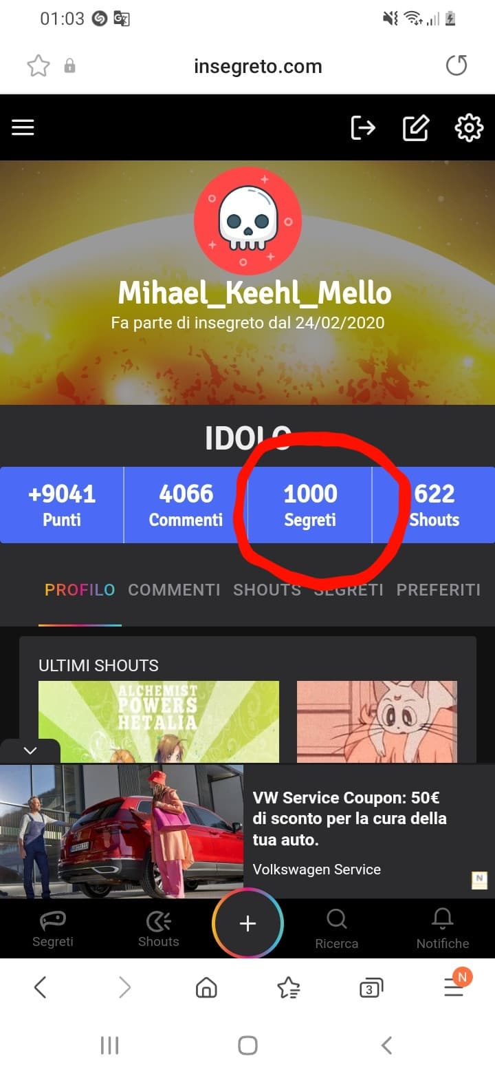 Anche se non frega niente a nessuno, finalmente sono riuscita ad arrivare a 1000 segreti!