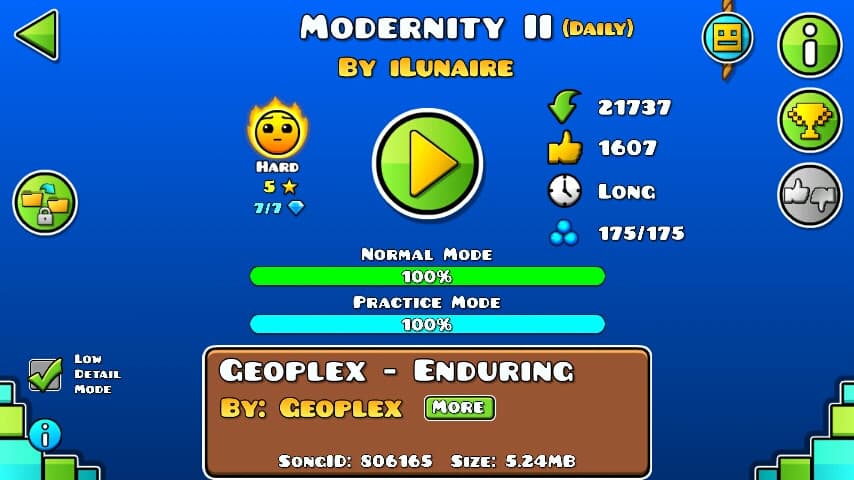 Modernity II 100%; By iLunaire; (Difficoltà: Hard 5?); (Grado: Epic)