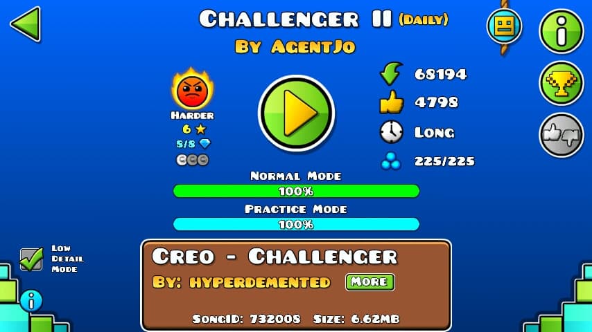 Challenger II 100%; By AgentJo; (Difficoltà: Harder 6?); (Grado: Epic)