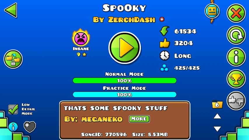 SpoOky 100%; By ZerchDash; (Difficoltà: Insane 9?); (Grado: Epic)