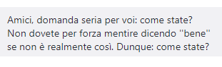 Domanda seria.