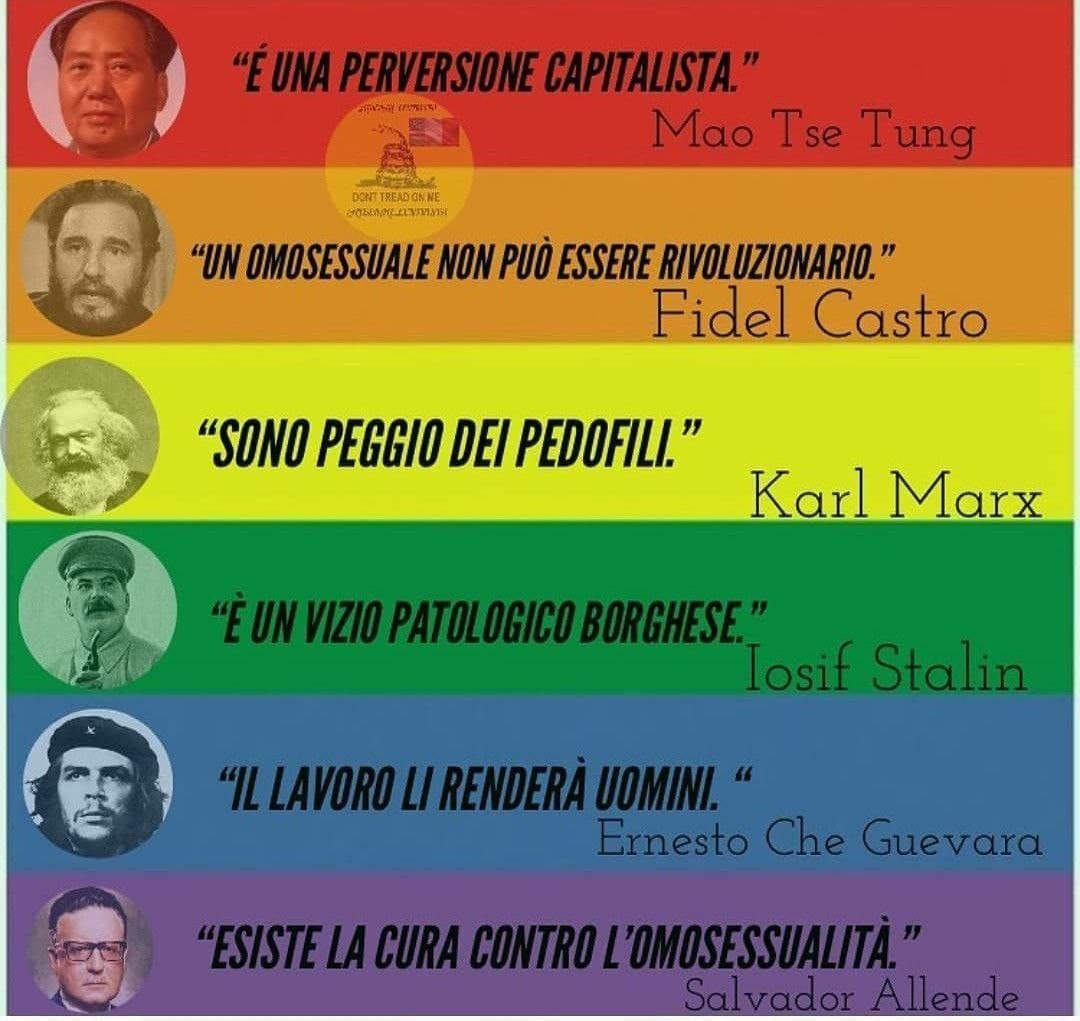 Il comunismo difende gli omosessuali eh 