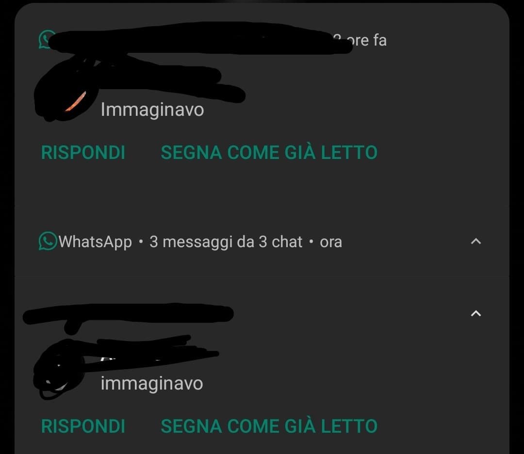 Stesso messaggio ma da due persone diverse, un po'strana come cosa