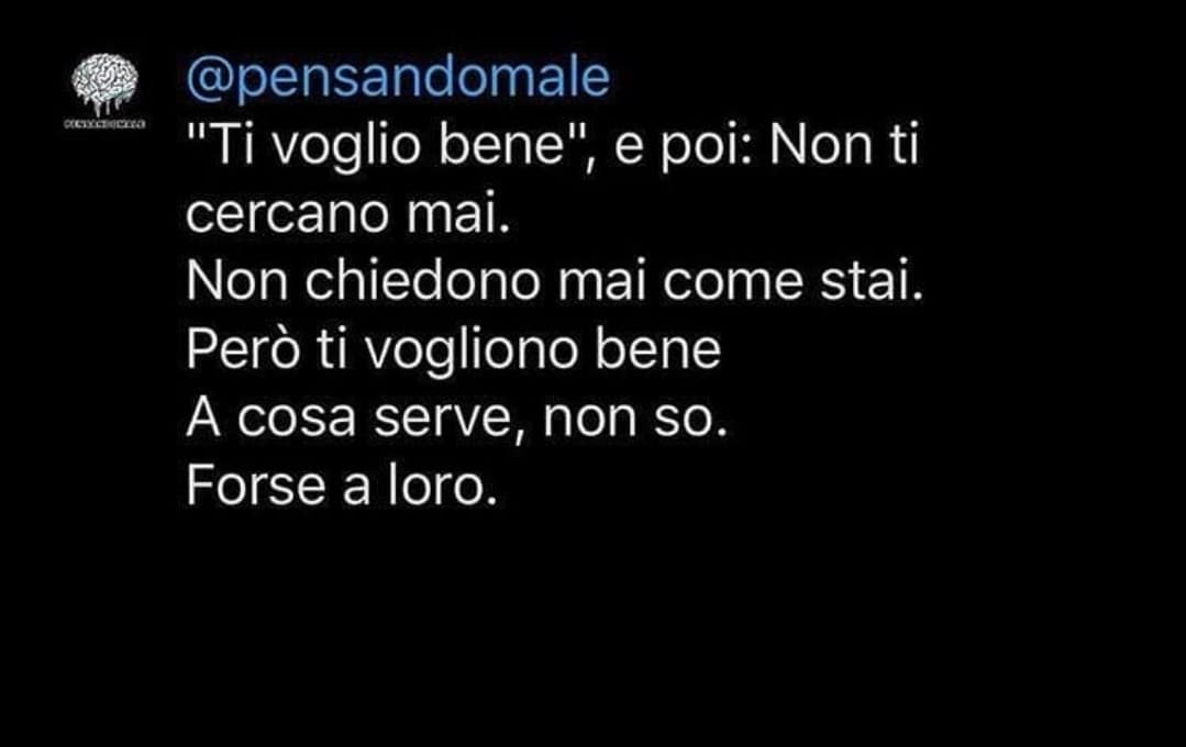 Allora... Io faccio così, nel senso, ad esempio il mio migliore amico a distanza non lo sento spesso ed è quasi sempre lui a chiamarmi ma io comunque dico che gli voglio bene ecc... Perché è vero, io gli voglio bene anche se non lo contatto quasi mai ma pe